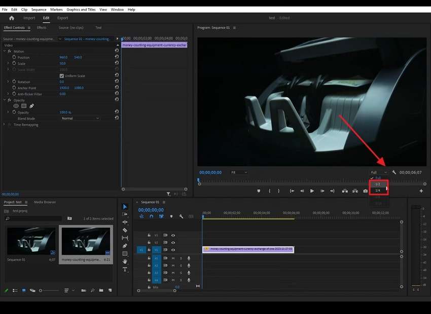 lower playback resolution of software