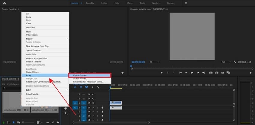 create proxies from proxy menu