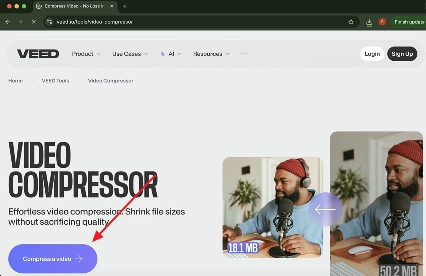 press compress a video