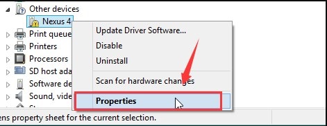 device manager properties