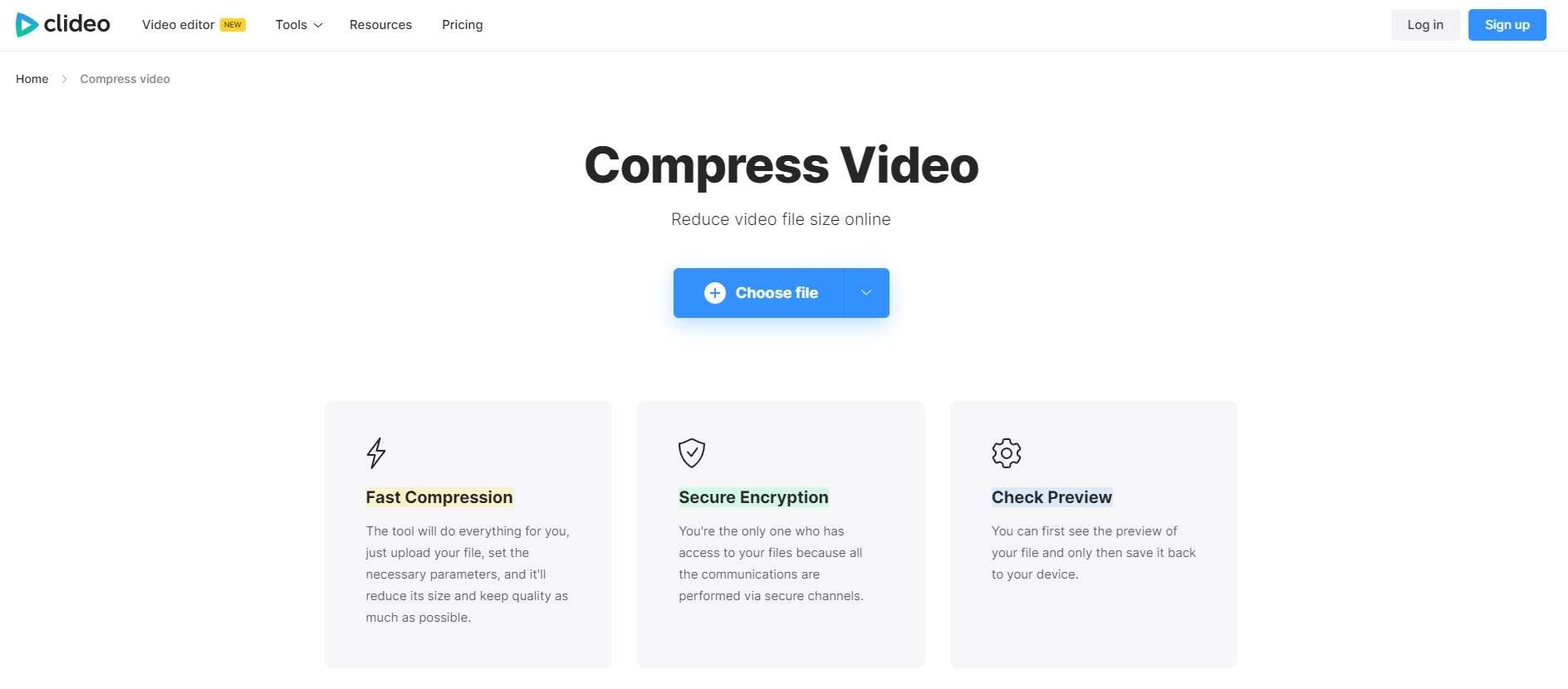 compress mov files online with clideo