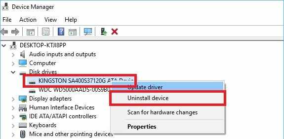 uninstall device 