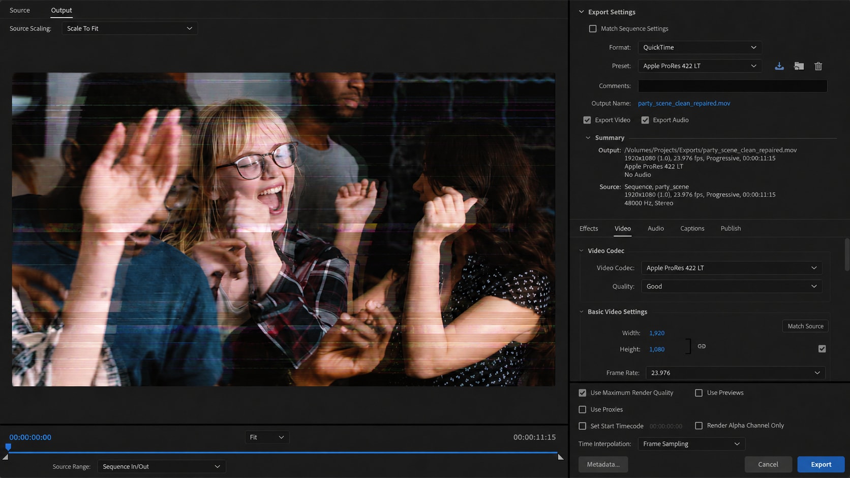 remove flicker from video files before