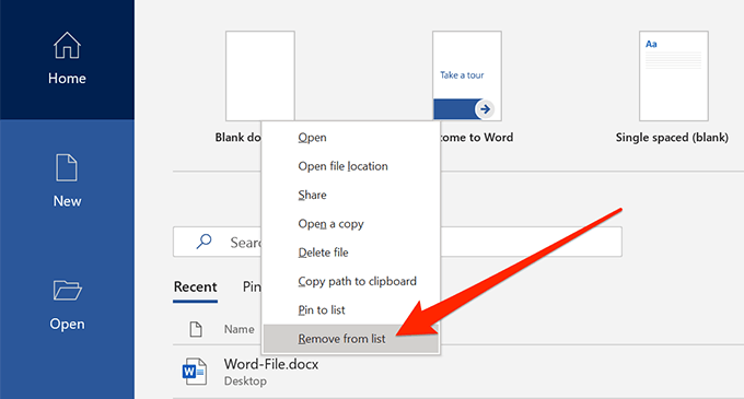 delete only the word files you don’t require