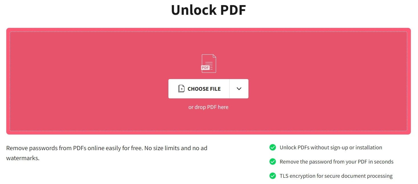 smallpdf unlock pdf