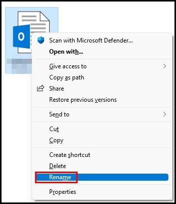 rename ost files outlook