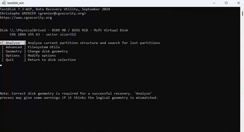 start analyzing partition structure