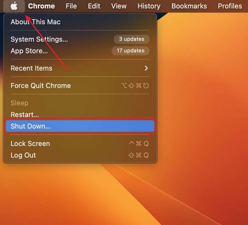 continue to shutdown mac