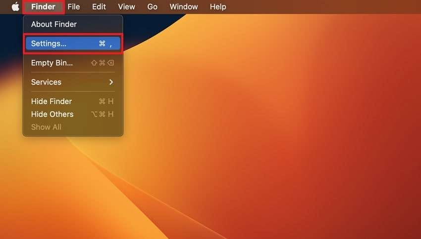 get along with finder settings