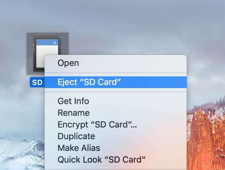 safely eject sd card on mac 