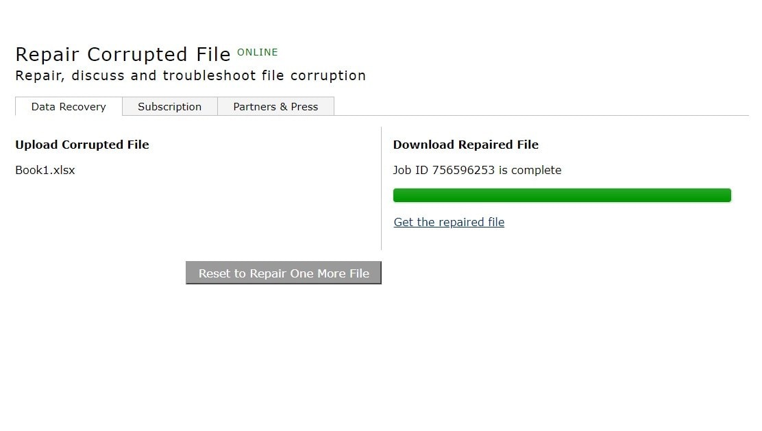 get the repaired file on pc 