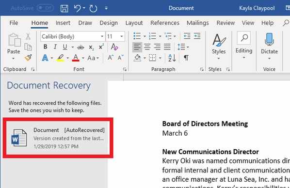 document recovery