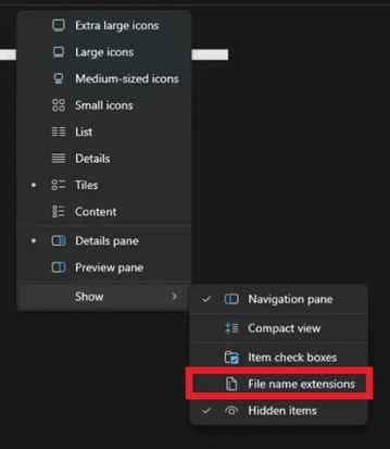 file name extensions