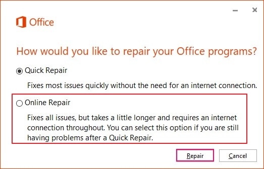 select online repair