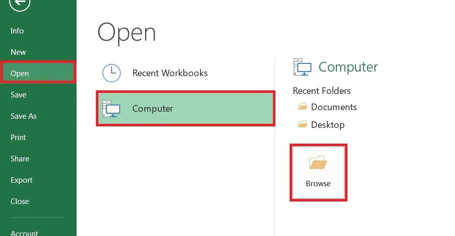 open xlsx file on excel