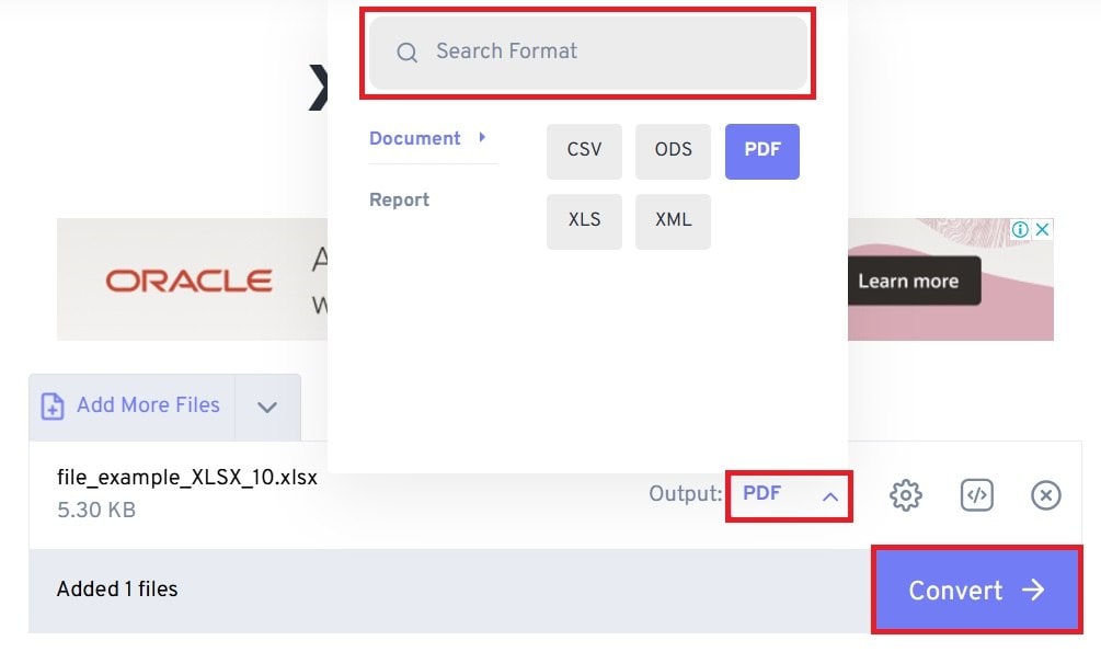 convert xlsx file to another format