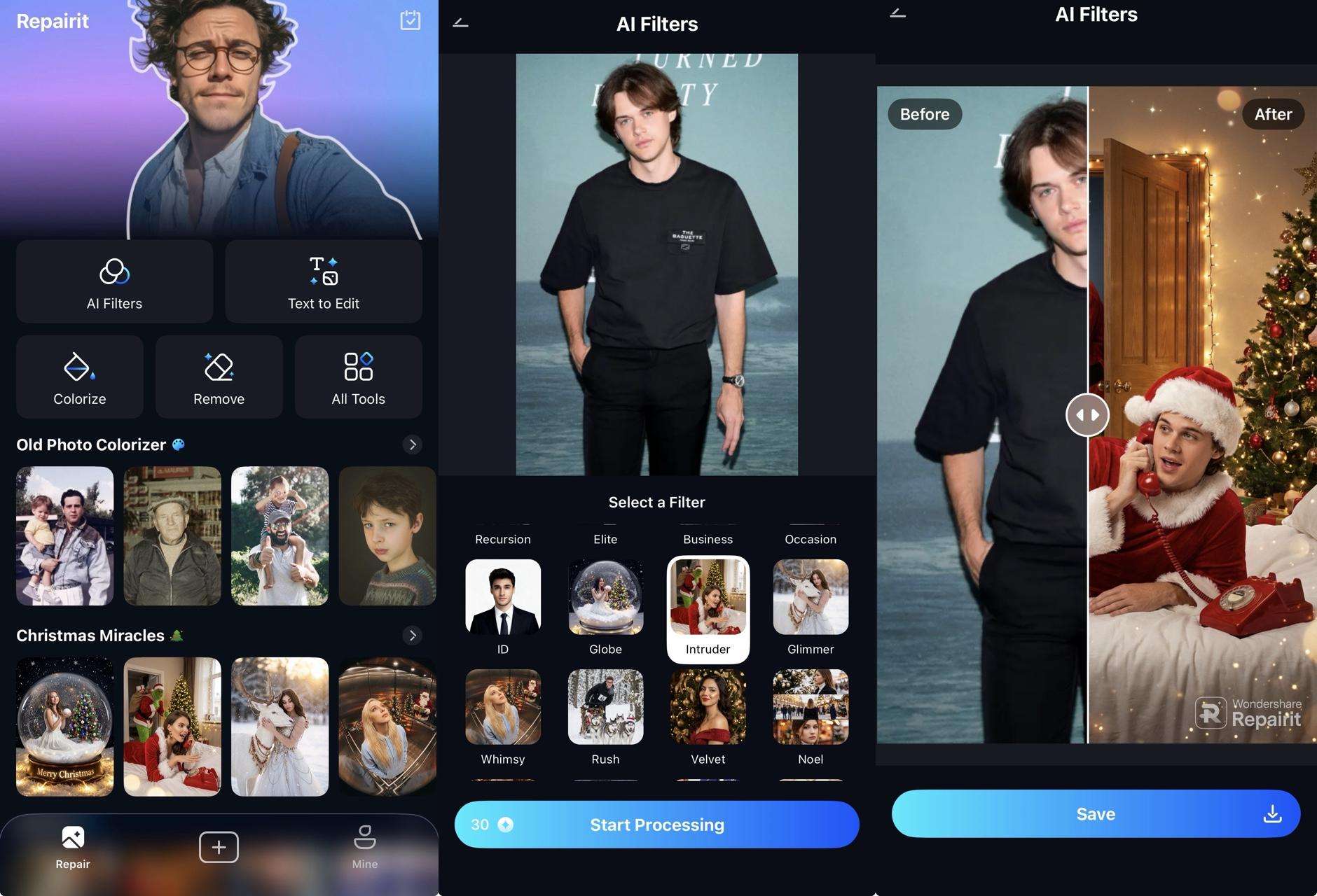 repairit app snow filter