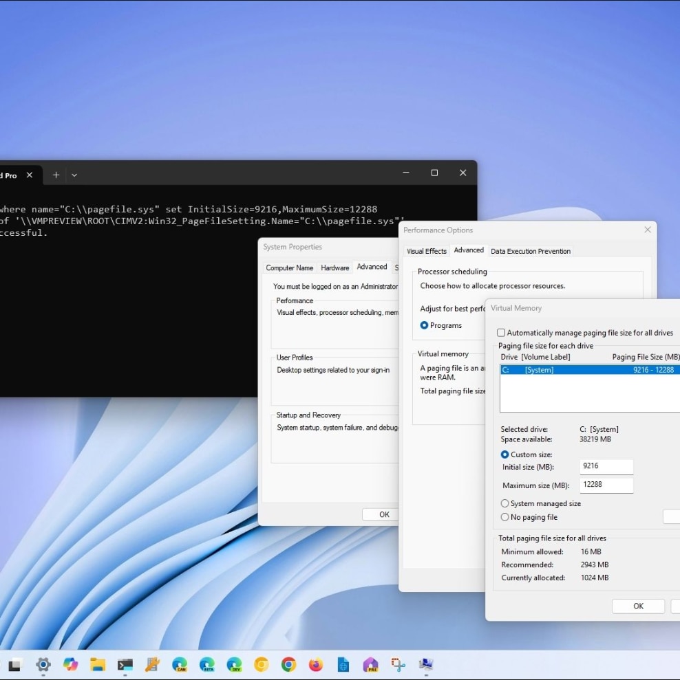 increase Windows virtual memory pagefile custom size to fix Resident Evil Requiem unhandled exception error