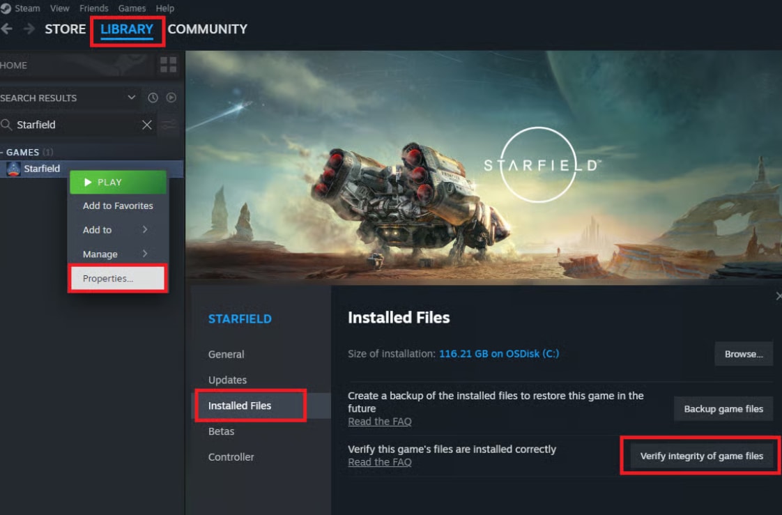 Steam verify integrity of game files installed files tab