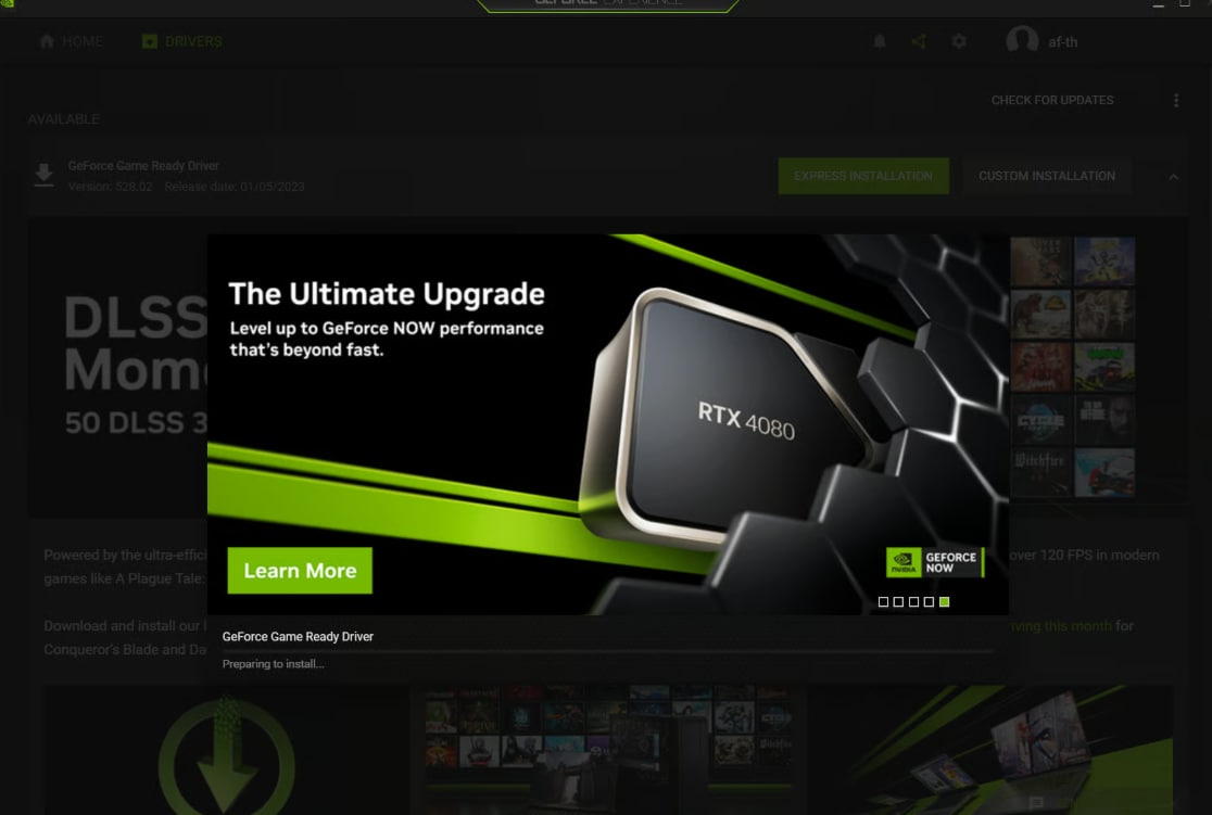 Nvidia graphics driver download and clean installation setup