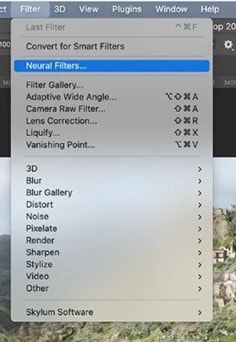 neural filter menu