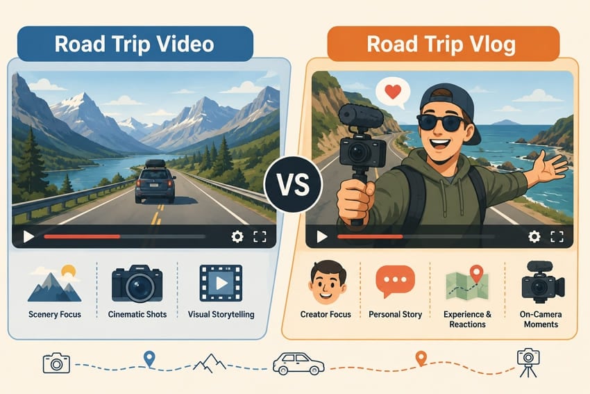 comparing travel video and travel vlog