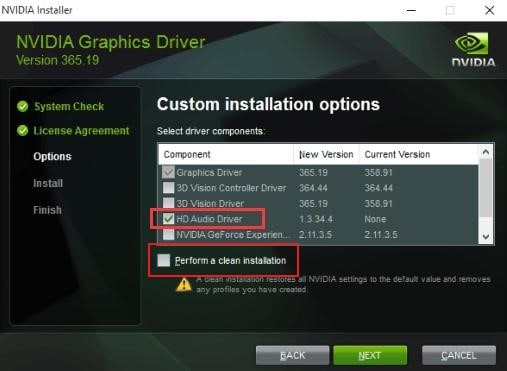 enable hd audio drive and install