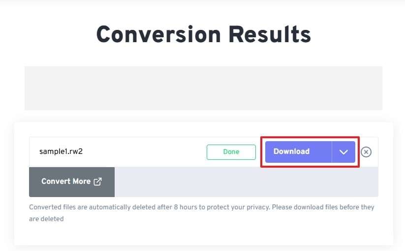 download converted jpg to system