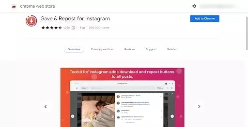 save & repost for instagram extension