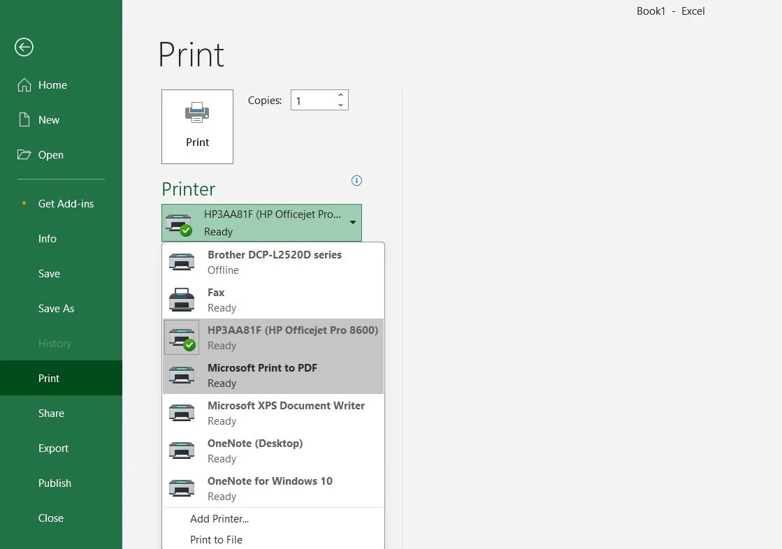 print excel filer as pdf 