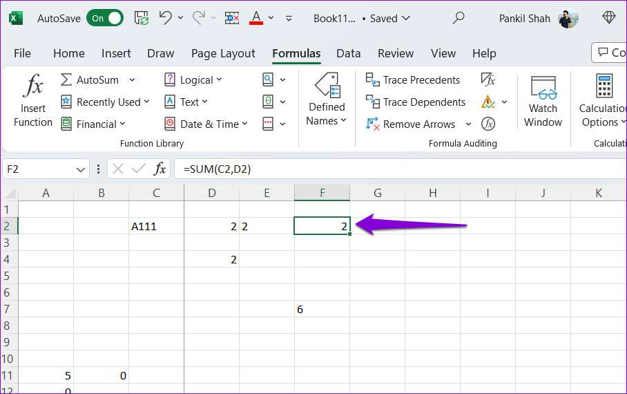 excel elige una celda