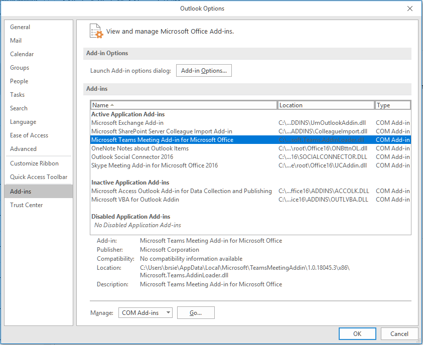 Why Can T I See The Microsoft Teams Meeting Add In For Outlook