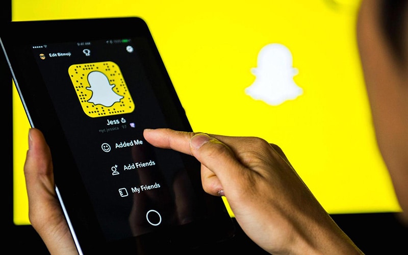 application snapchat sur le téléphone mobile