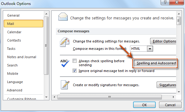 spell check is not working in outlook