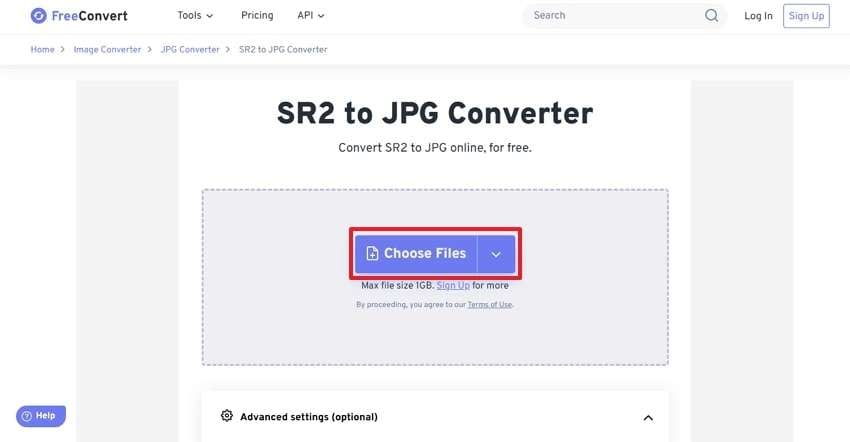 choose file for freeconvert
