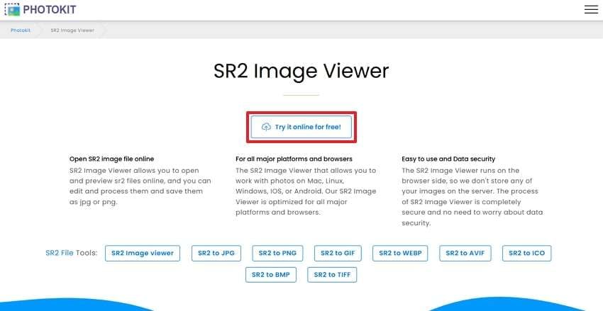 try photokit sr2 image viewer