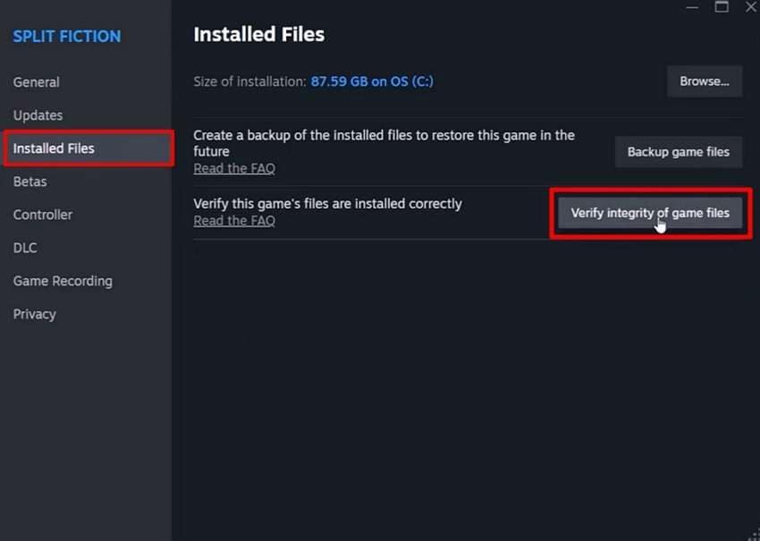 click verify integrity of game files