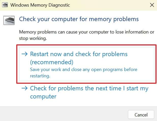 restart now and check problems