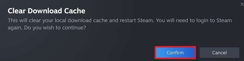 confirm cache clearance