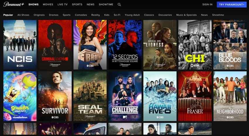 paramount plus live sports access