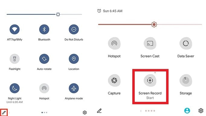 screen record on android