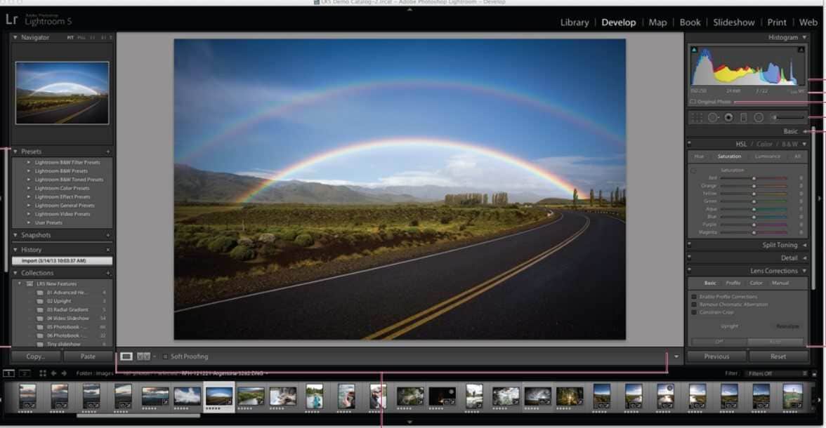 panel de control de Adobe Photography Lightroom