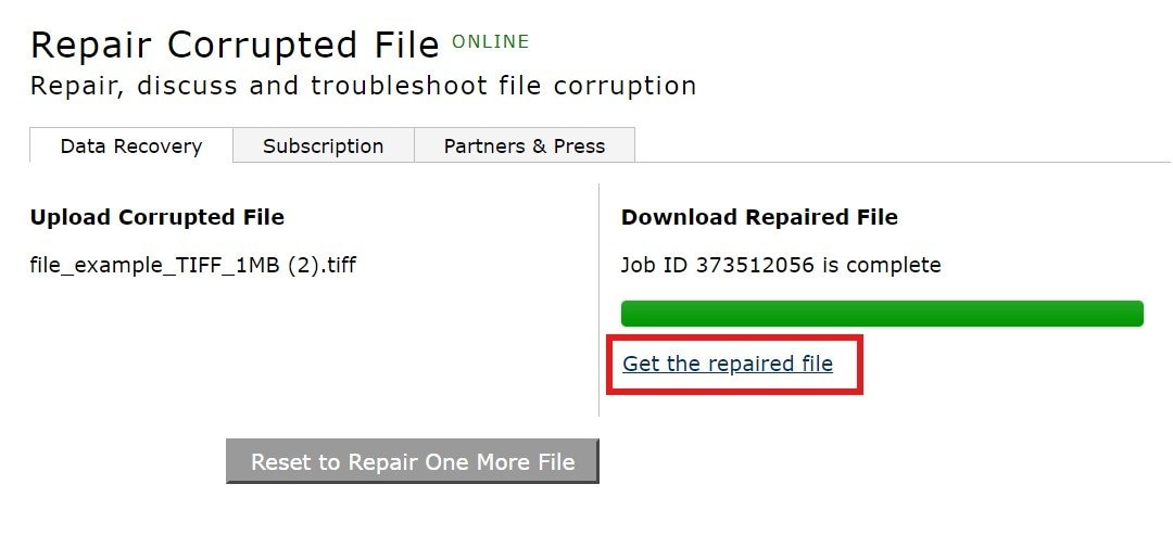 get the repaired file