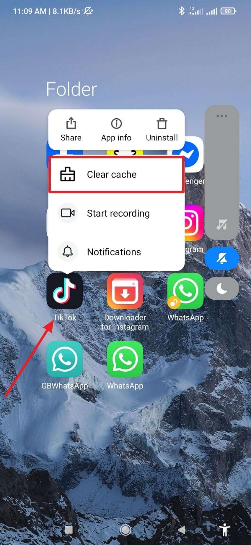 clear cache on tiktok android