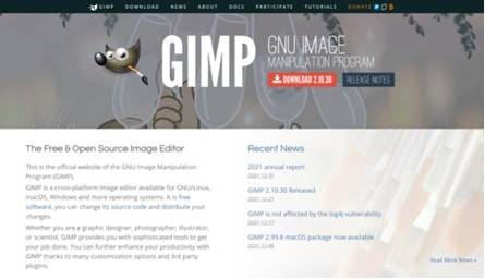 Strumento di ripristino fotografico di GIMP.