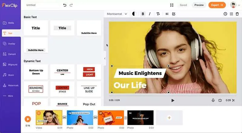 Criador de Vídeo Lyric Online  Faça um Vídeo Lyric com Texto