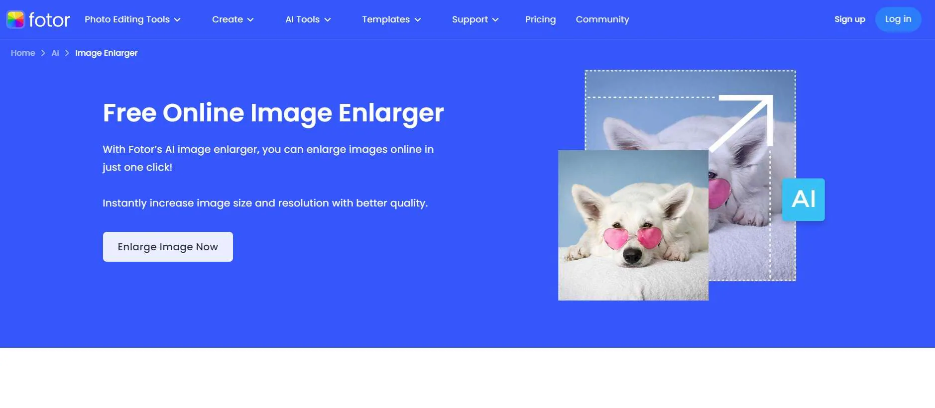 fotor ai image enlarger free online