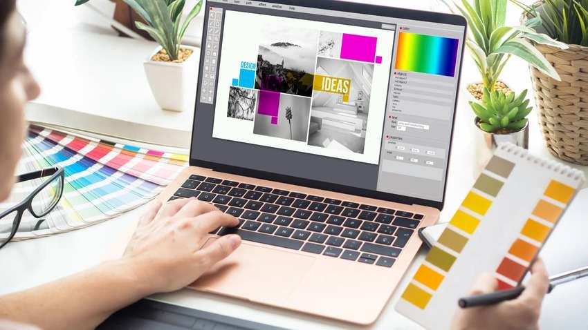 graphic designer using a color converter