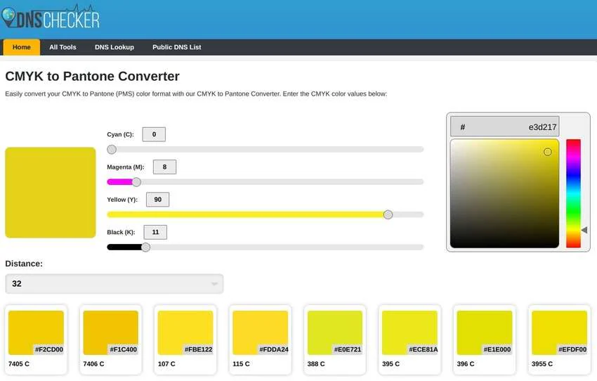 dns checker pantone converter gratis