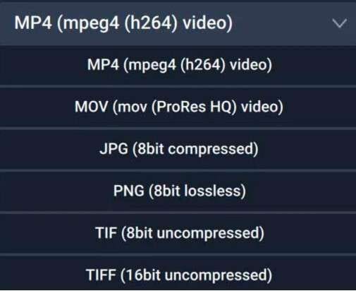 Escolher o formato MP4